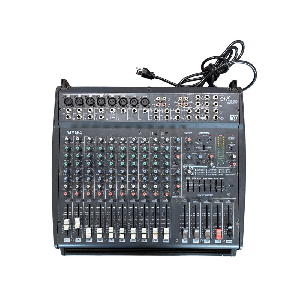 Yamaha EMX 2000 Powered Mixer Console, 12-Channel, 7-Band EQ Phantom Power works